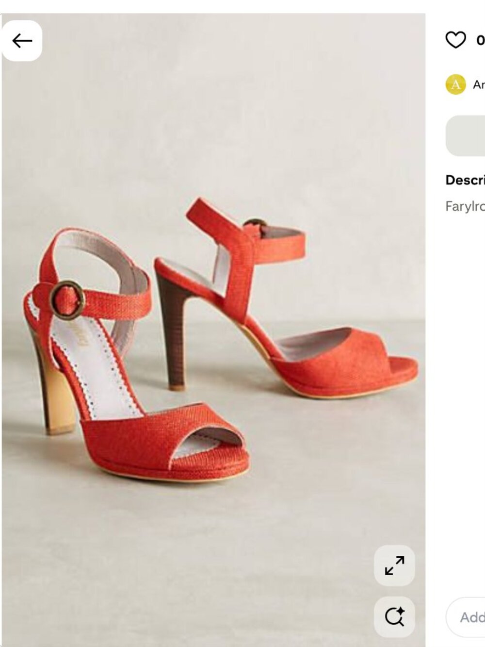 Farylrobin Fela Heels size 7.5 Red (coral color)